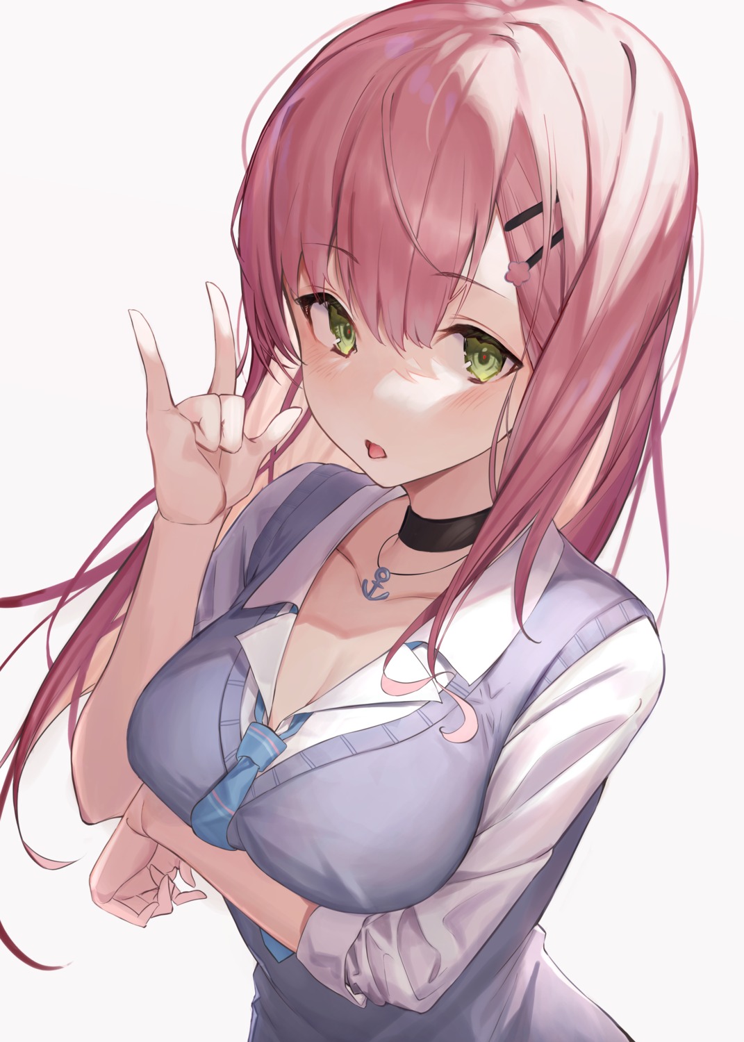 azur_lane, cleavage, kabi_(zcwd8845), memphis_(azur_lane), seifuku, sweater