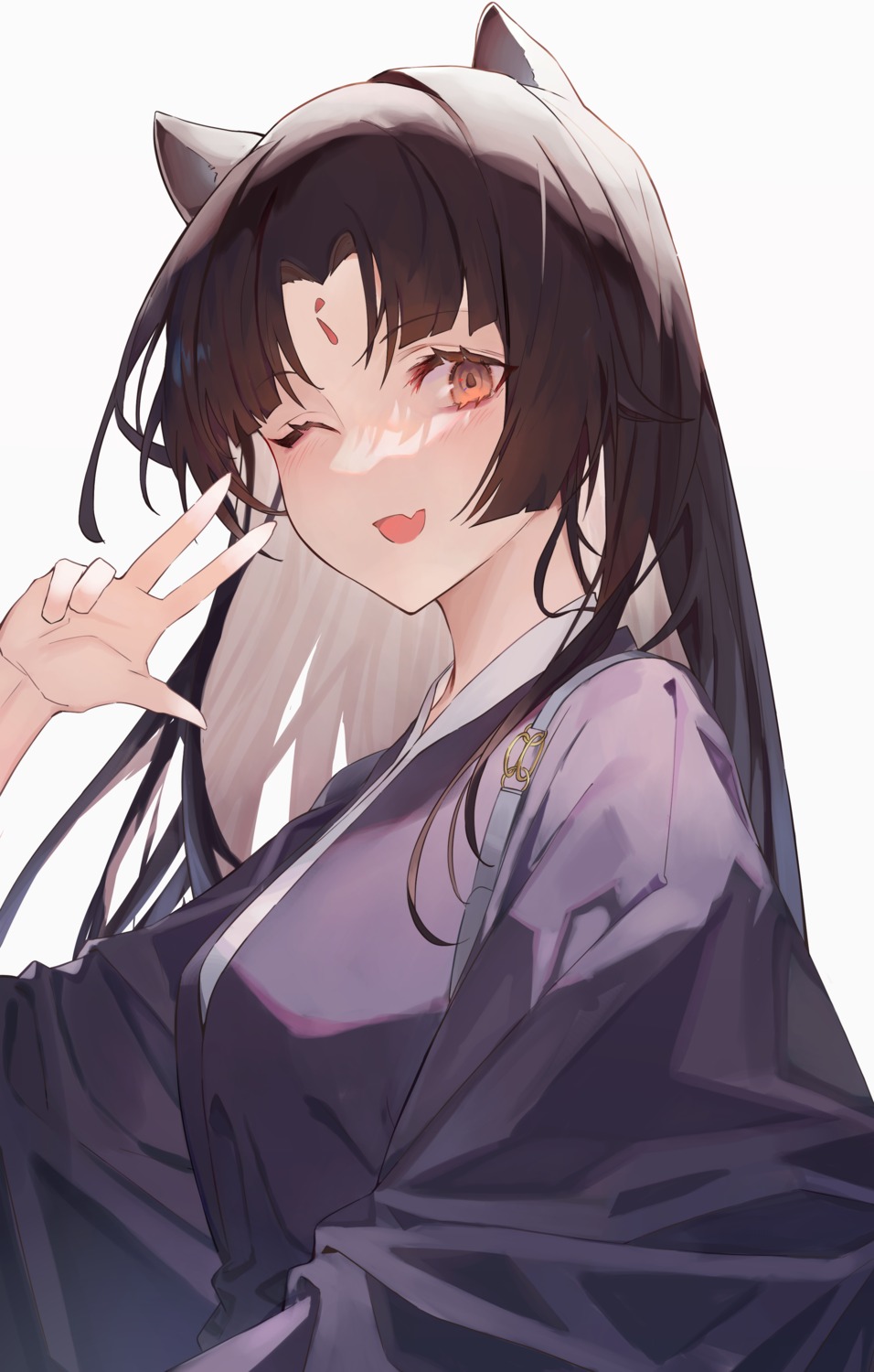 animal_ears, arknights, inumimi, japanese_clothes, kabi_(zcwd8845), saga_(arknights)