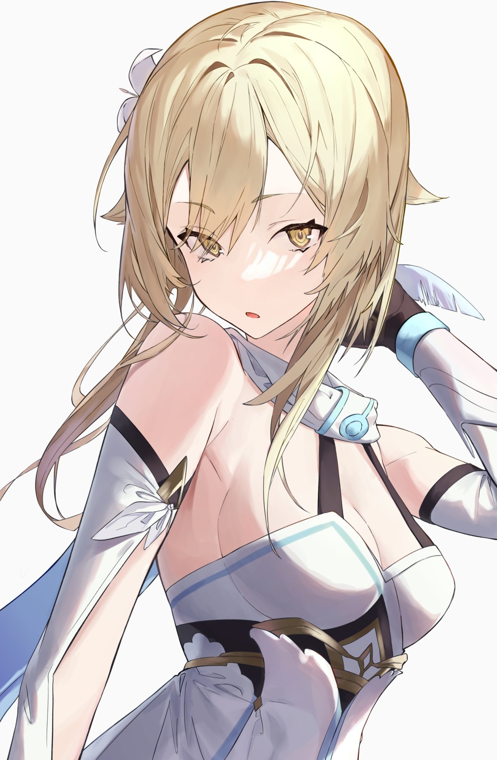 dress, genshin_impact, kabi_(zcwd8845), lumine, no_bra