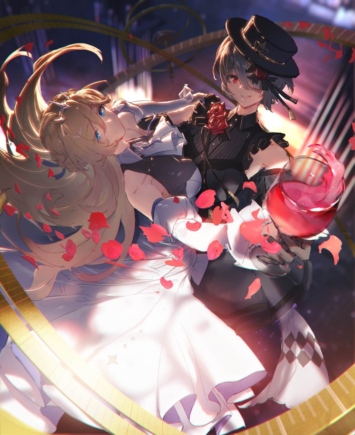 benghuai_xueyuan, bianka_durandal_ataegina, dress, ether.b, honkai_impact, rita_rossweisse, skirt_lift