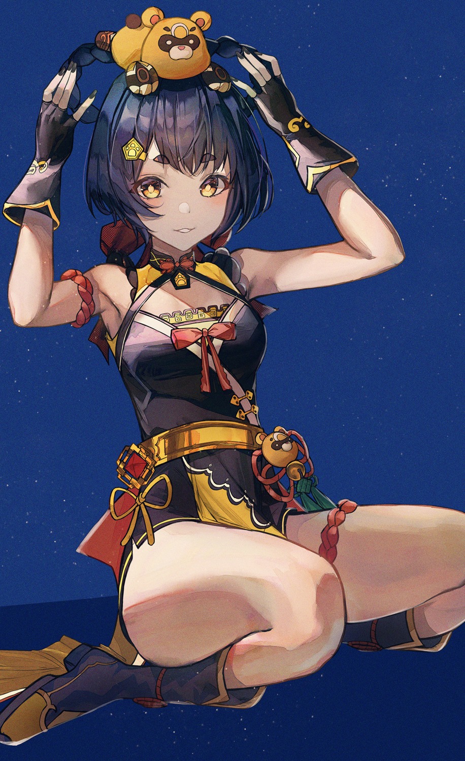 asian_clothes, garter, genshin_impact, merryj, xiangling