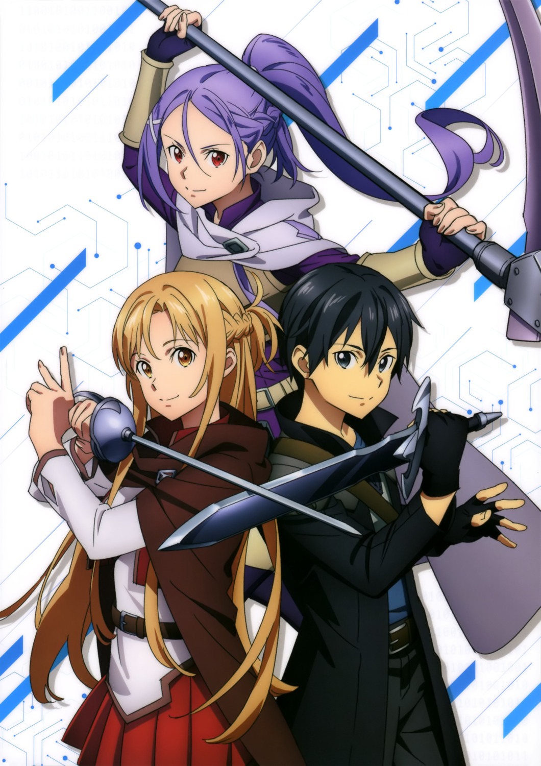 armor, asuna_(sword_art_online), kirito, mito_(sword_art_online), sword, sword_art_online, tagme, weapon