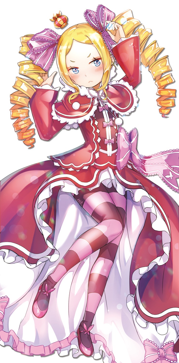 beatrice_(re_zero), btraphen, dress, gothic_lolita, lolita_fashion, pantyhose, re:zero_kara_hajimeru_isekai_seikatsu, skirt_lift