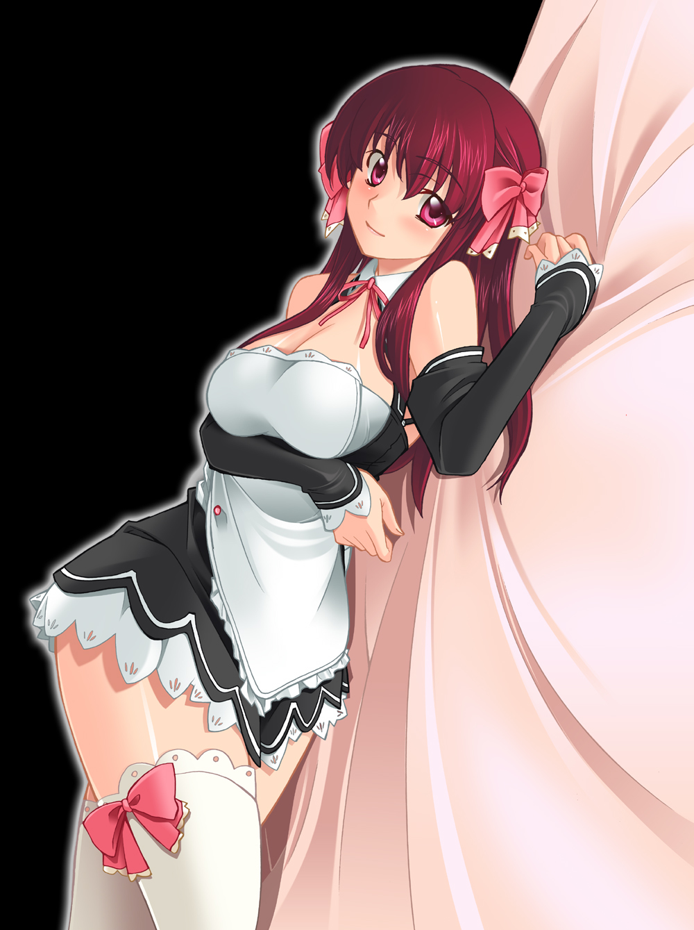 amane, cleavage, dream_c_club, hozumi_takashi, maid, thighhighs