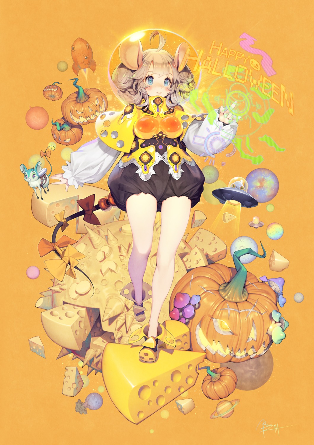 animal_ears, dress, halloween, mandrill, tail