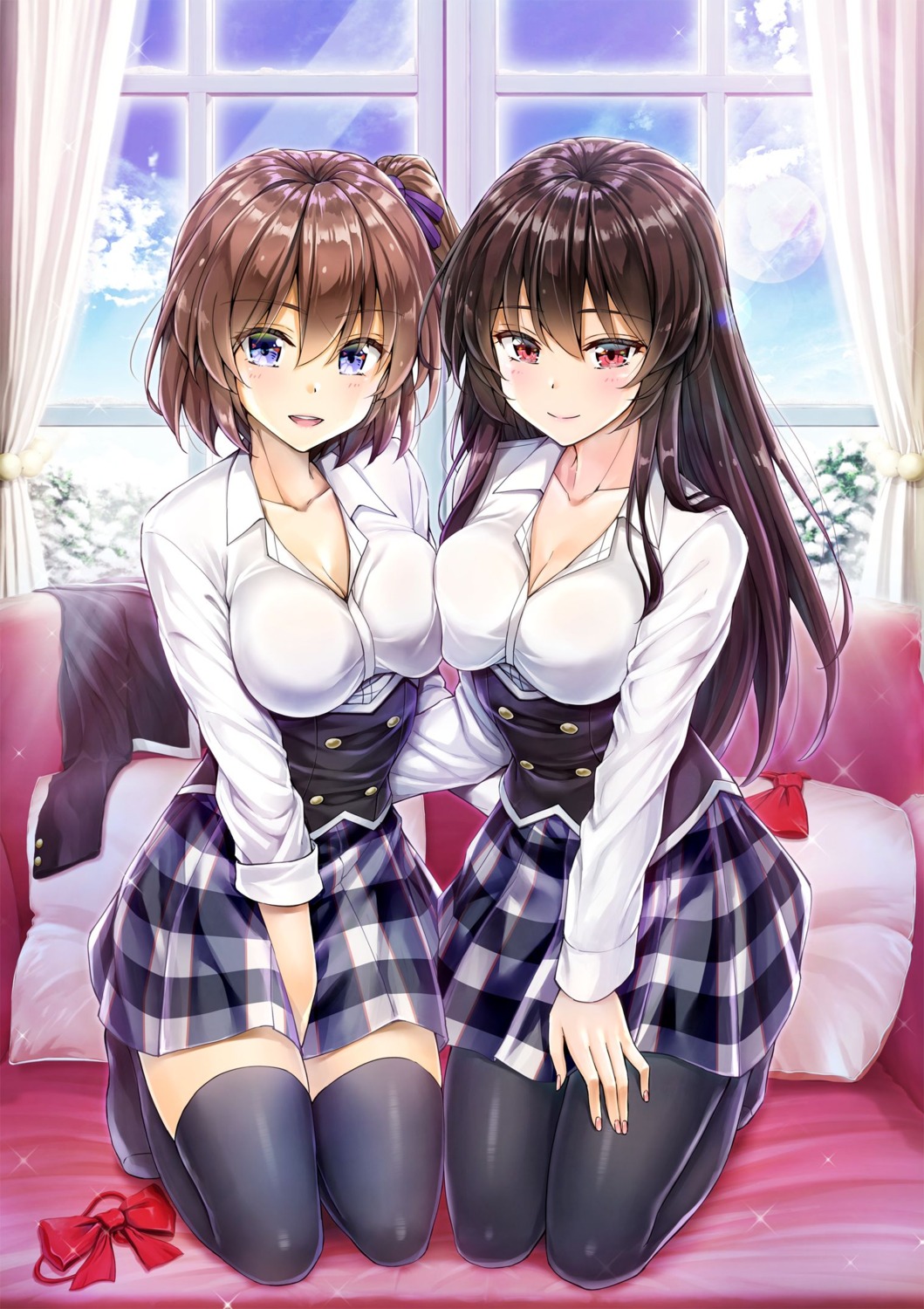 aikano_~yukizora_no_triangle~, cleavage, kazahana_koharu, kotatsu, pantyhose, prekano, seifuku, souya_shizuri