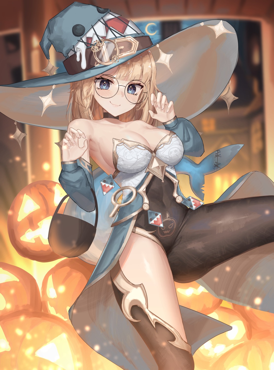 cosplay, dayshiart, gawr_gura, halloween, hololive, hololive_english, megane, no_bra, tail, watson_amelia, witch