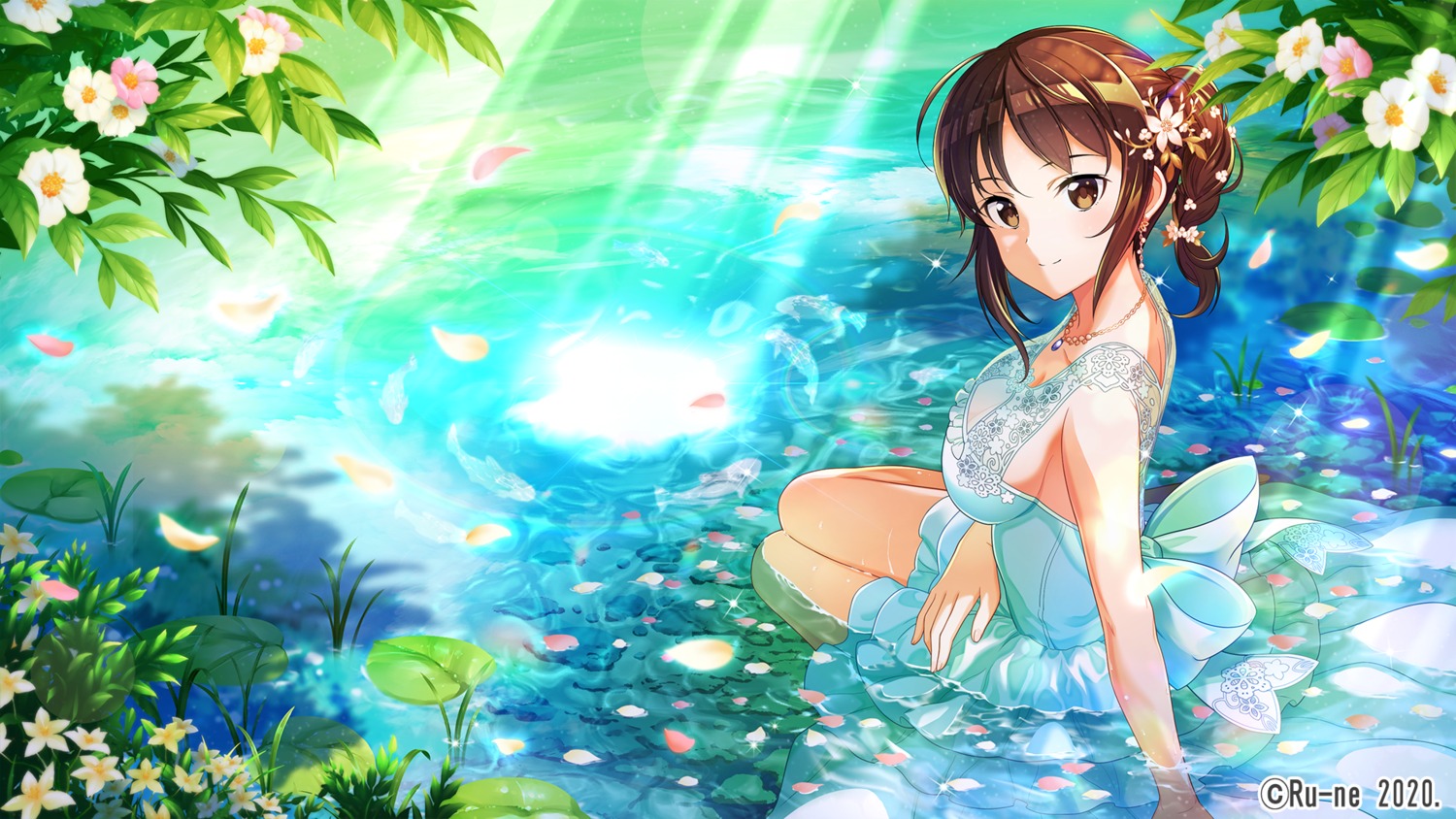 dress, no_bra, ru-ne, see_through, wallpaper, wet