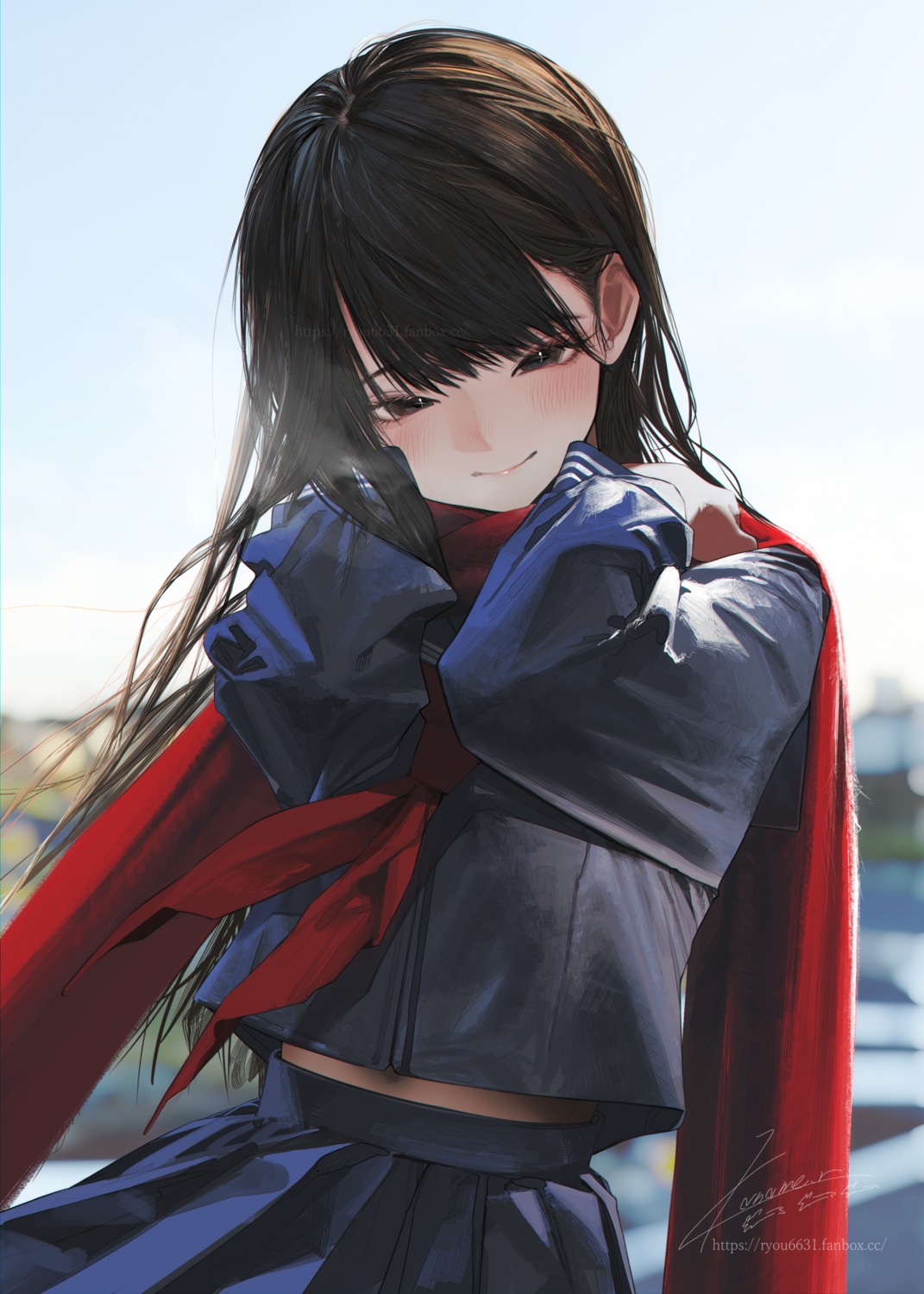honnryou_hanaru, seifuku, skirt_lift