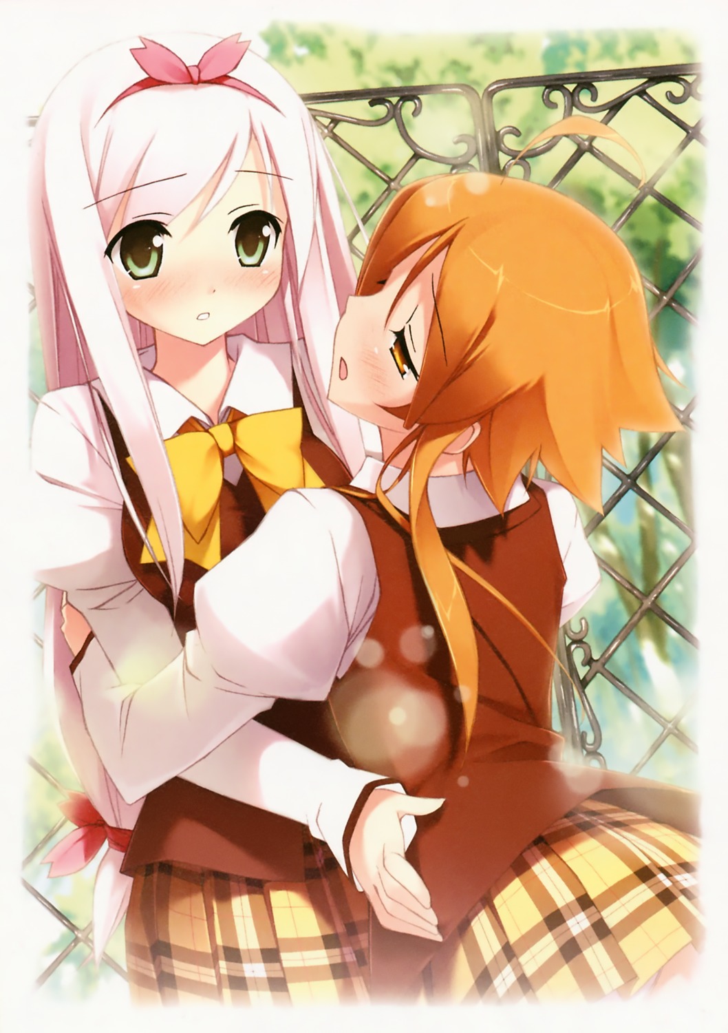 kantoku, kogamura_uril, kugiri_cornelia, seifuku, shinkyoku_soukai_polyphonica, shinkyoku_soukai_polyphonica_aphonic_songbird, yuri