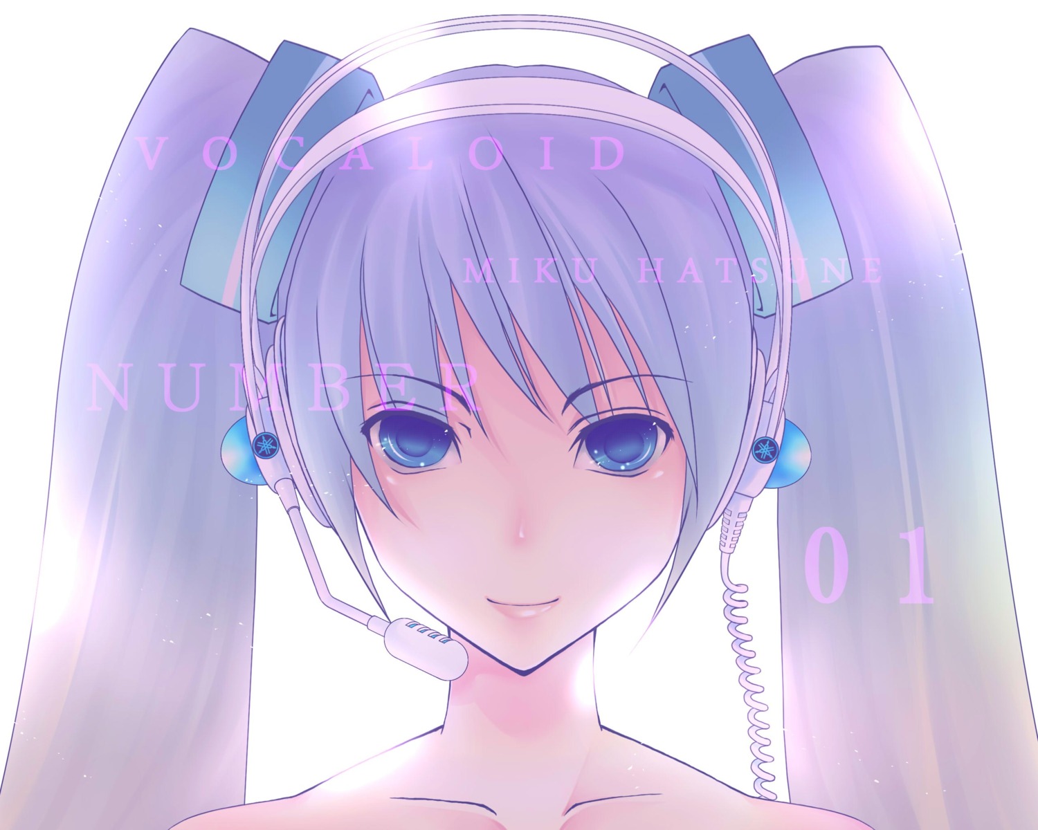 amese_hiyori, hatsune_miku, headphones, vocaloid