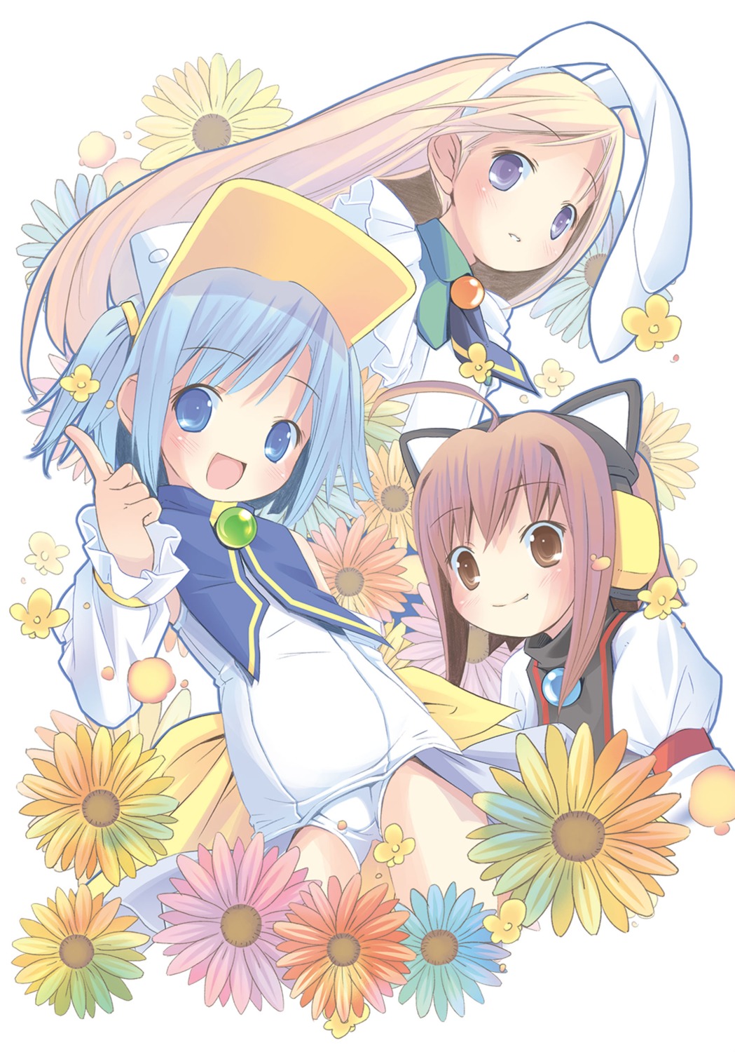aliasing, animal_ears, bunny_ears, headphones, moetan, nekomimi, pastel_ink, pop
