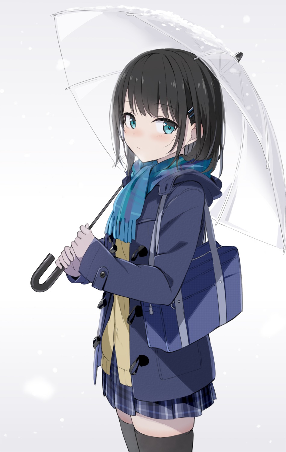 gotyou, seifuku, sweater, thighhighs, umbrella