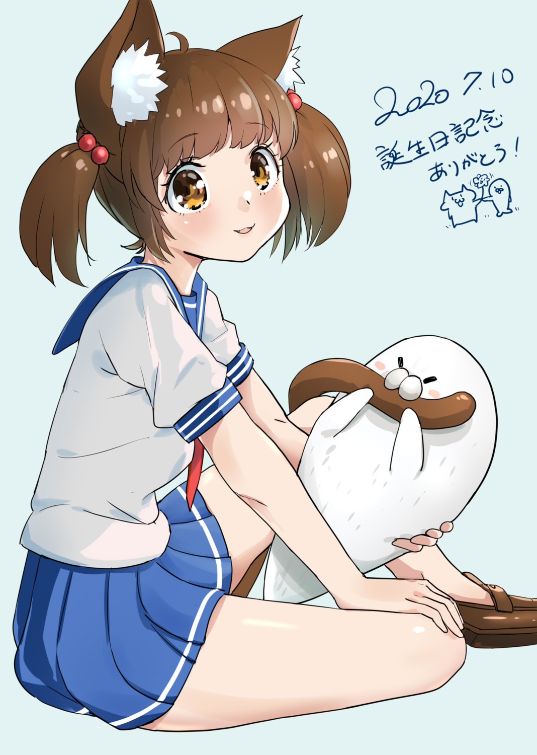 animal_ears, kntrs_(knyrs), nekomimi, seifuku, skirt_lift, tail