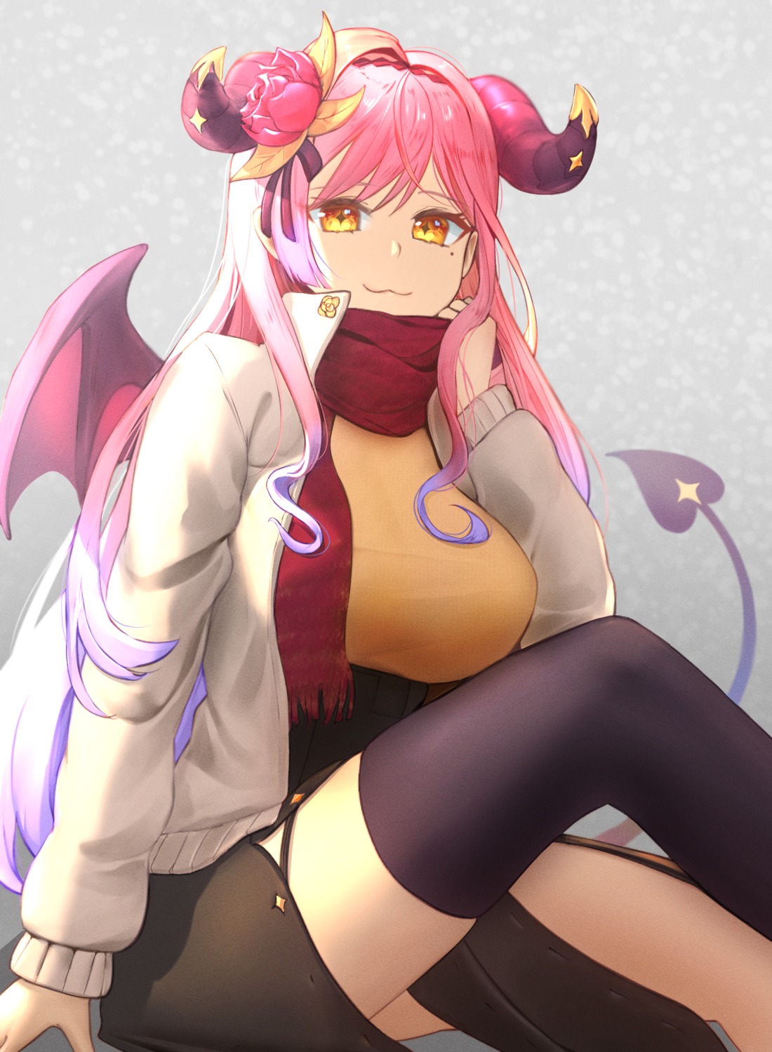 braco, devil, horns, kurari_rose, sweater, tail, thighhighs, wactor