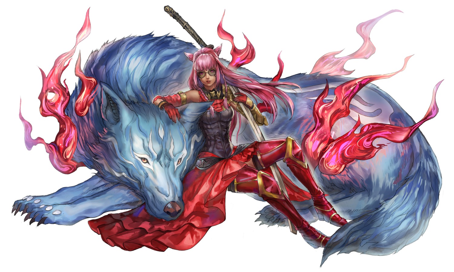 animal_ears, armor, final_fantasy, final_fantasy_xiv, megane, miqo'te, monster, nekomimi