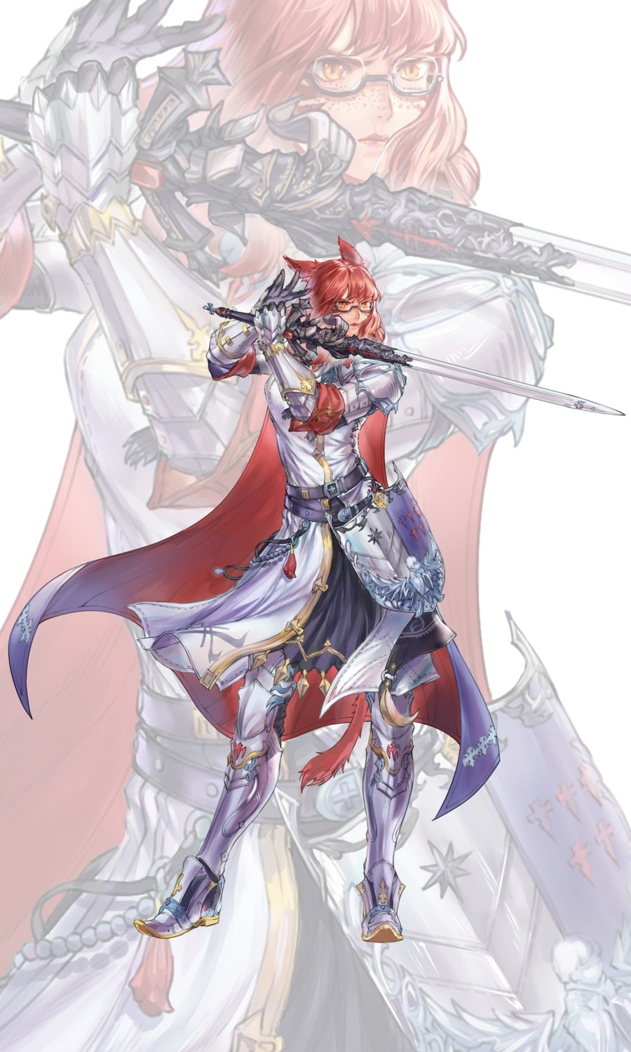 animal_ears, armor, final_fantasy, final_fantasy_xiv, megane, miqo'te, nekomimi, seneka_grafika