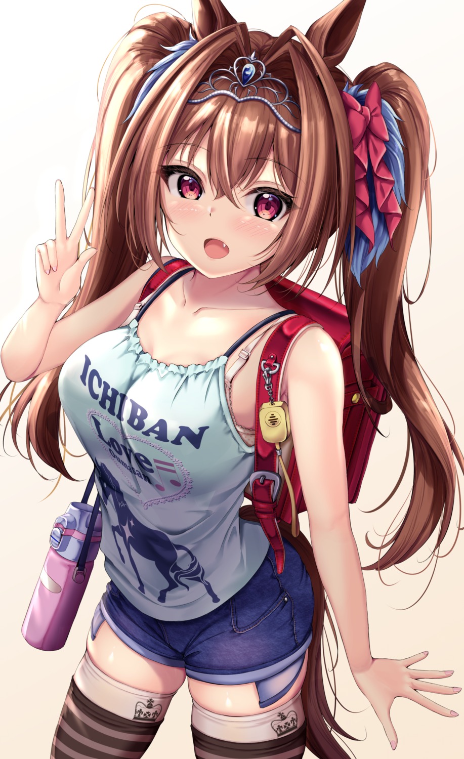 animal_ears, bra, cleavage, daiwa_scarlet_(umamusume), fukuda_shuushi, tail, thighhighs, uma_musume_pretty_derby