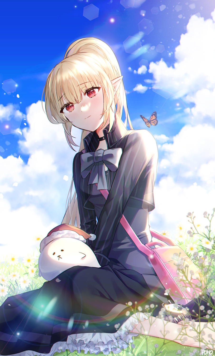 christmas, dress, poho, pointy_ears
