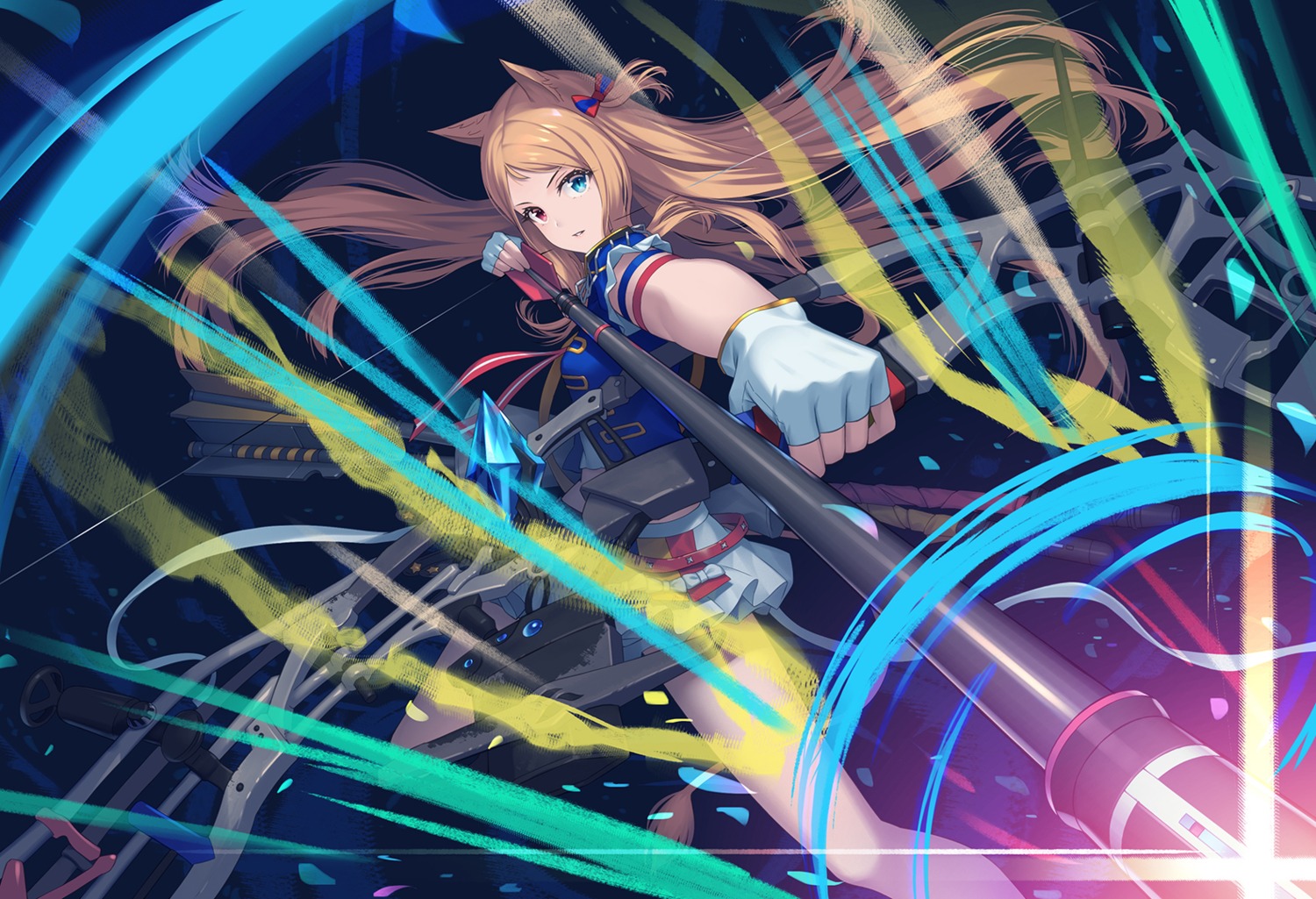 animal_ears, archetto_(arknights), arknights, athrun1120, heterochromia, weapon