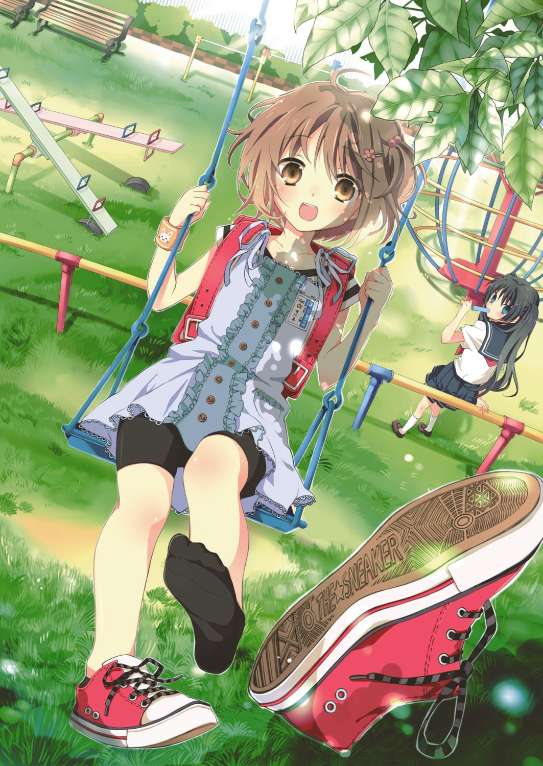 bike_shorts, hanabana_tsubomi, seifuku