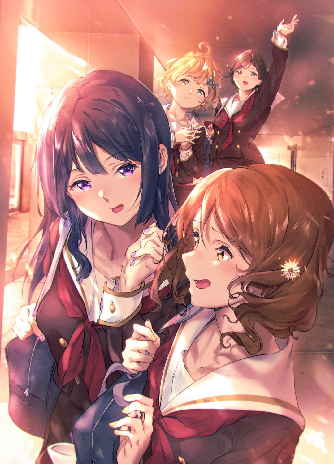 hibike!_euphonium, katou_hazuki_(hibike!_euphonium), kawashima_sapphire, kousaka_reina, kuziaaizuk, oumae_kumiko, seifuku