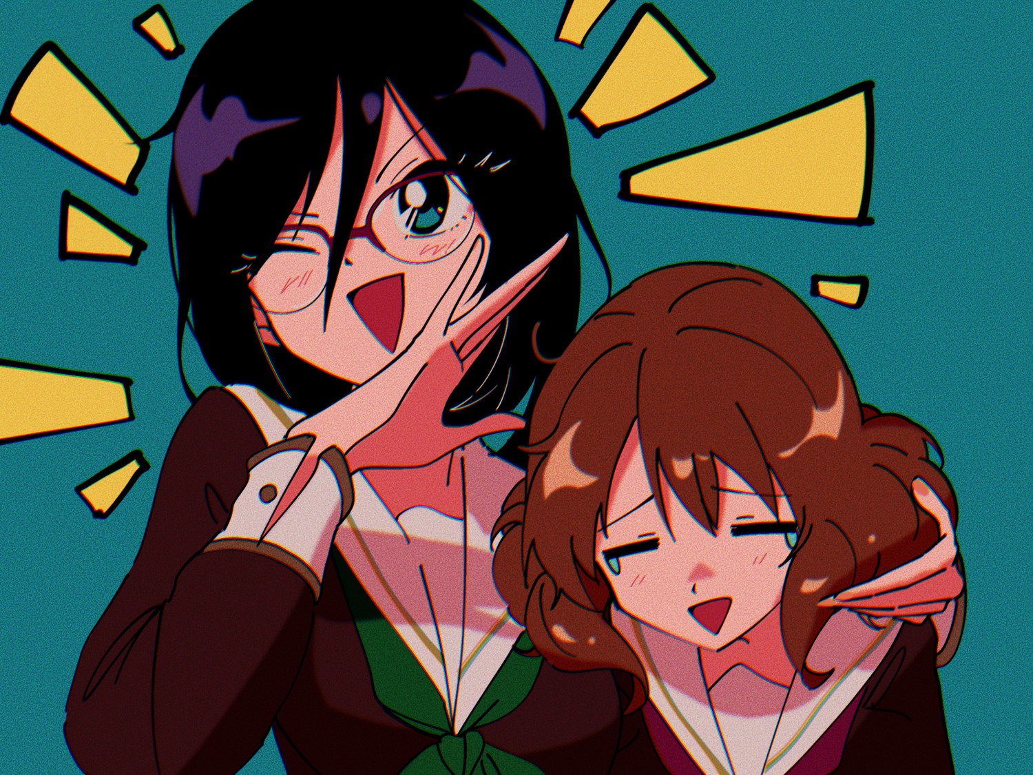 artist_revision, hibike!_euphonium, megane, nzeneee, oumae_kumiko, seifuku, tanaka_asuka