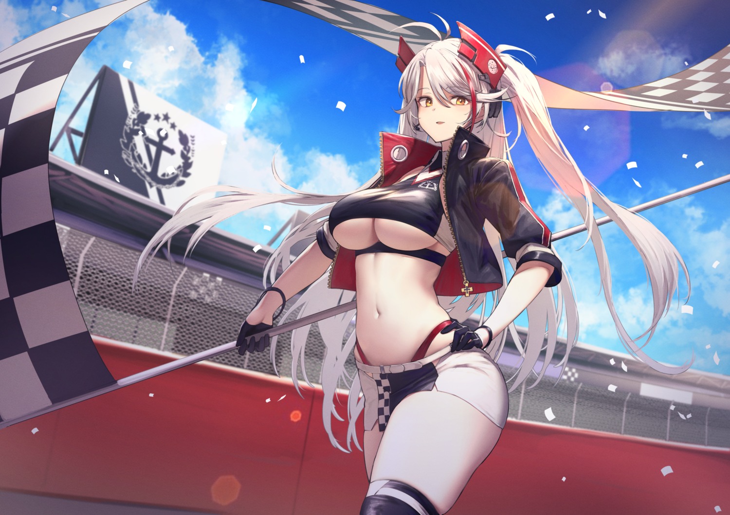 azur_lane, itaco, no_bra, pantsu, prinz_eugen_(azur_lane), thighhighs