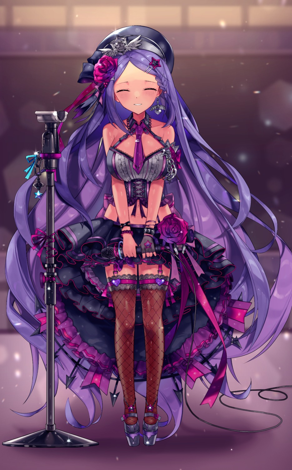 destiny_child, fishnets, gothic_lolita, kamchrome, lolita_fashion, saturn_(destiny_child), stockings, thighhighs