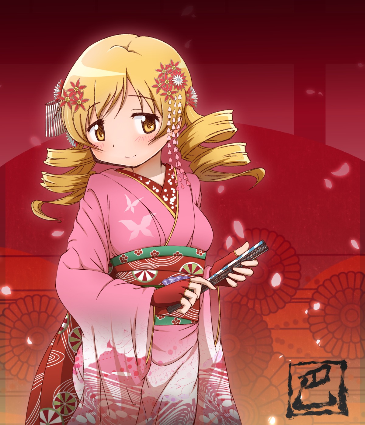 kimono, mahou_shoujo_madoka_magica, tomoe_mami, yanmaami