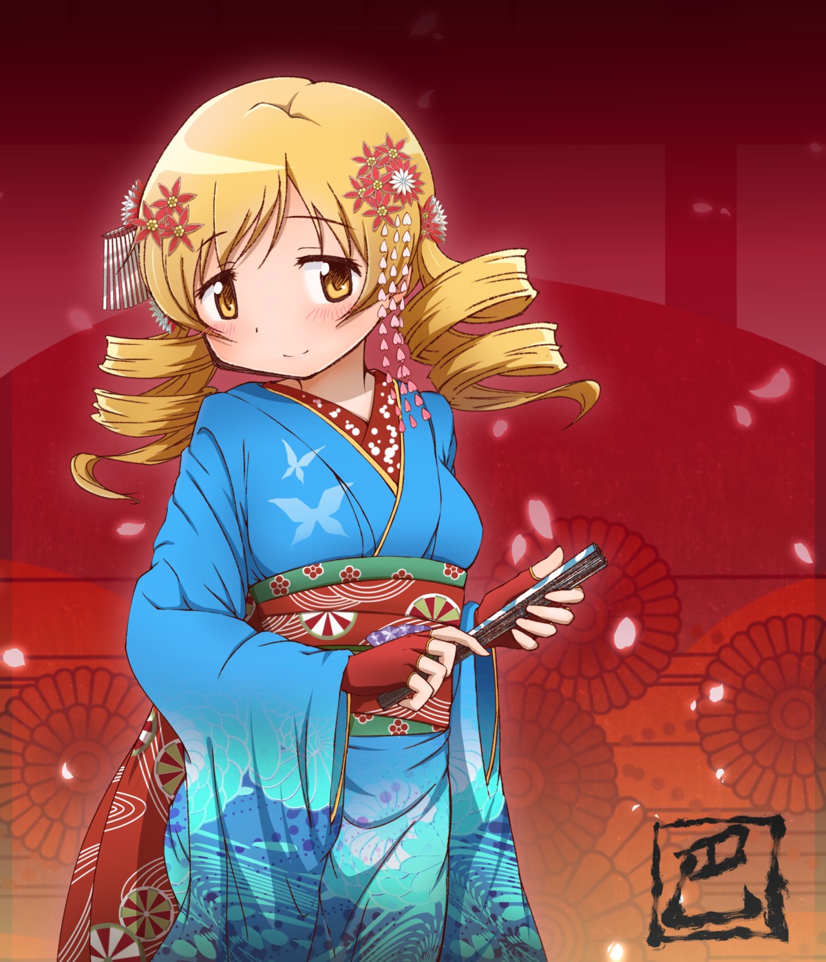 kimono, mahou_shoujo_madoka_magica, tomoe_mami, yanmaami