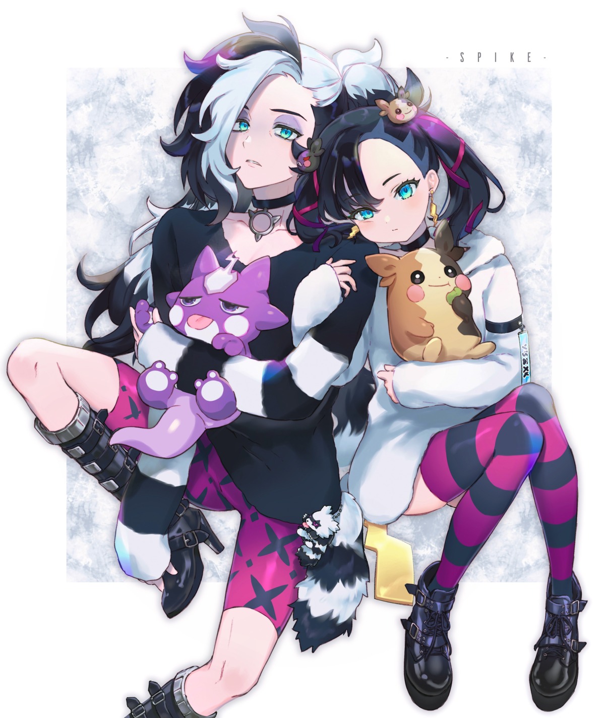 bike_shorts, heels, mary_(pokemon), morpeko, nekoyashiki_pushio, nezu_(pokemon), pokemon, pokemon_swsh