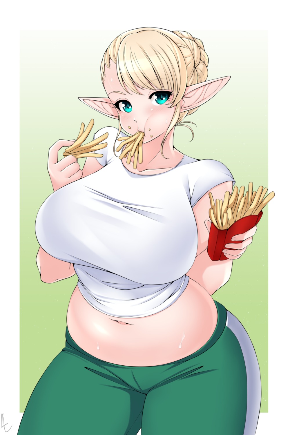 elf, elf-san_wa_yaserarenai., erufuda-san, gym_uniform, lindaroze, pointy_ears