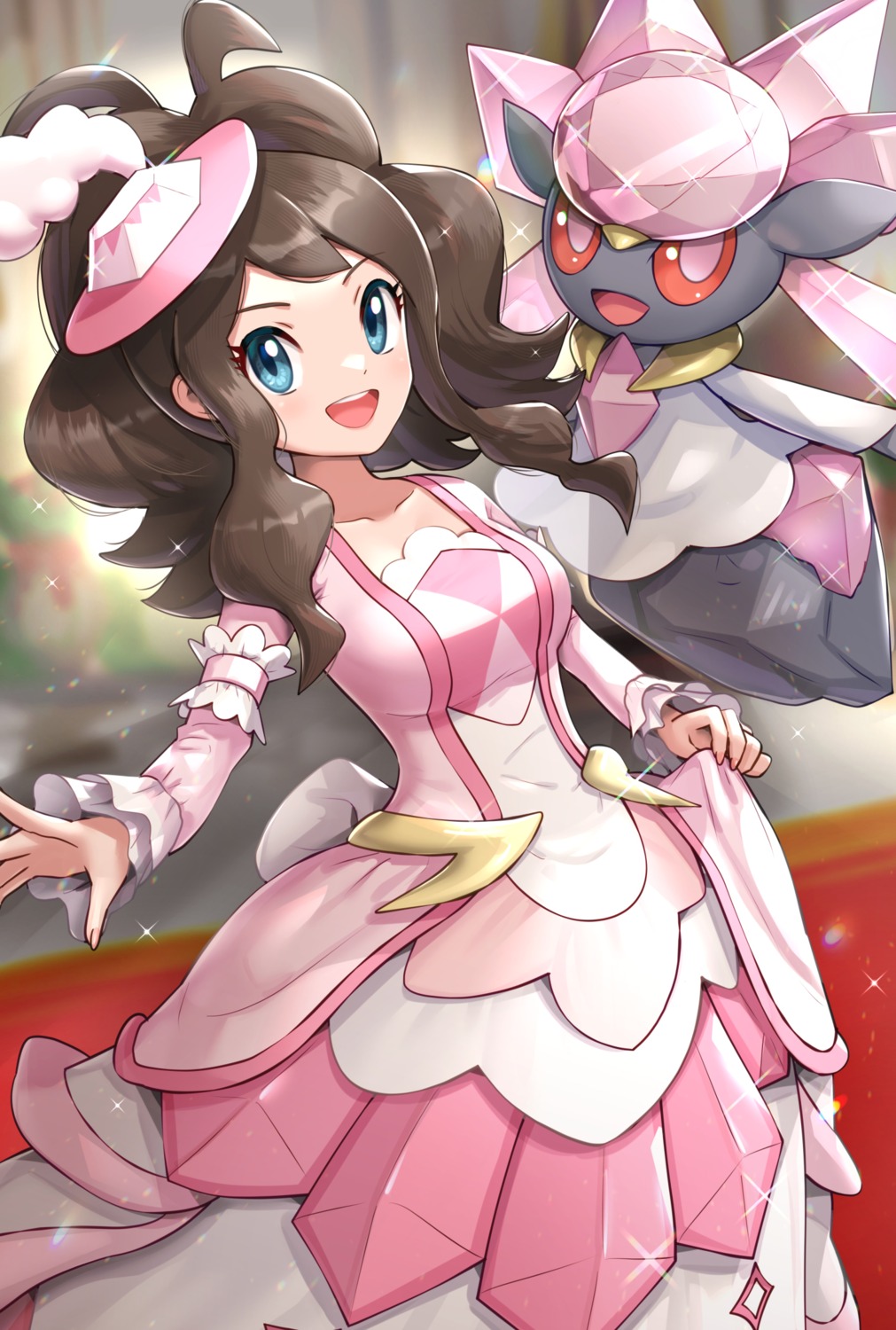 diancie, dress, gonzarez, pokemon, pokemon_bw, touko_(pokemon)