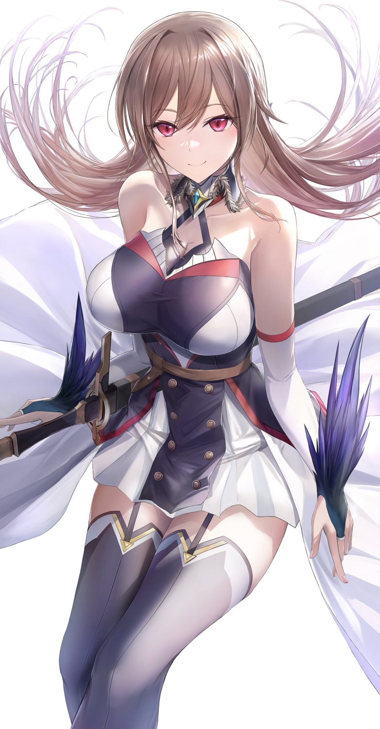 cleavage, furen_e_lustario, morichika_shuuto, nijisanji, stockings, sword, thighhighs
