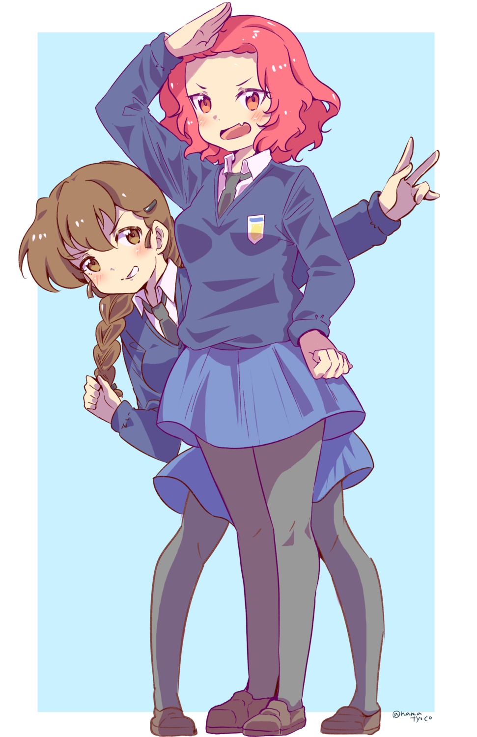 girls_und_panzer, namachoko, pantyhose, rosehip, rukuriri, seifuku, sweater