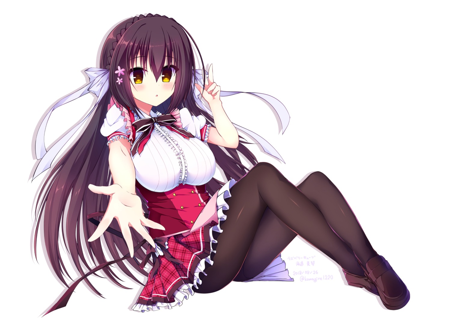 kaidou_mikoto, otaku_heishi, pantyhose, raspberry_cube, seifuku, skirt_lift