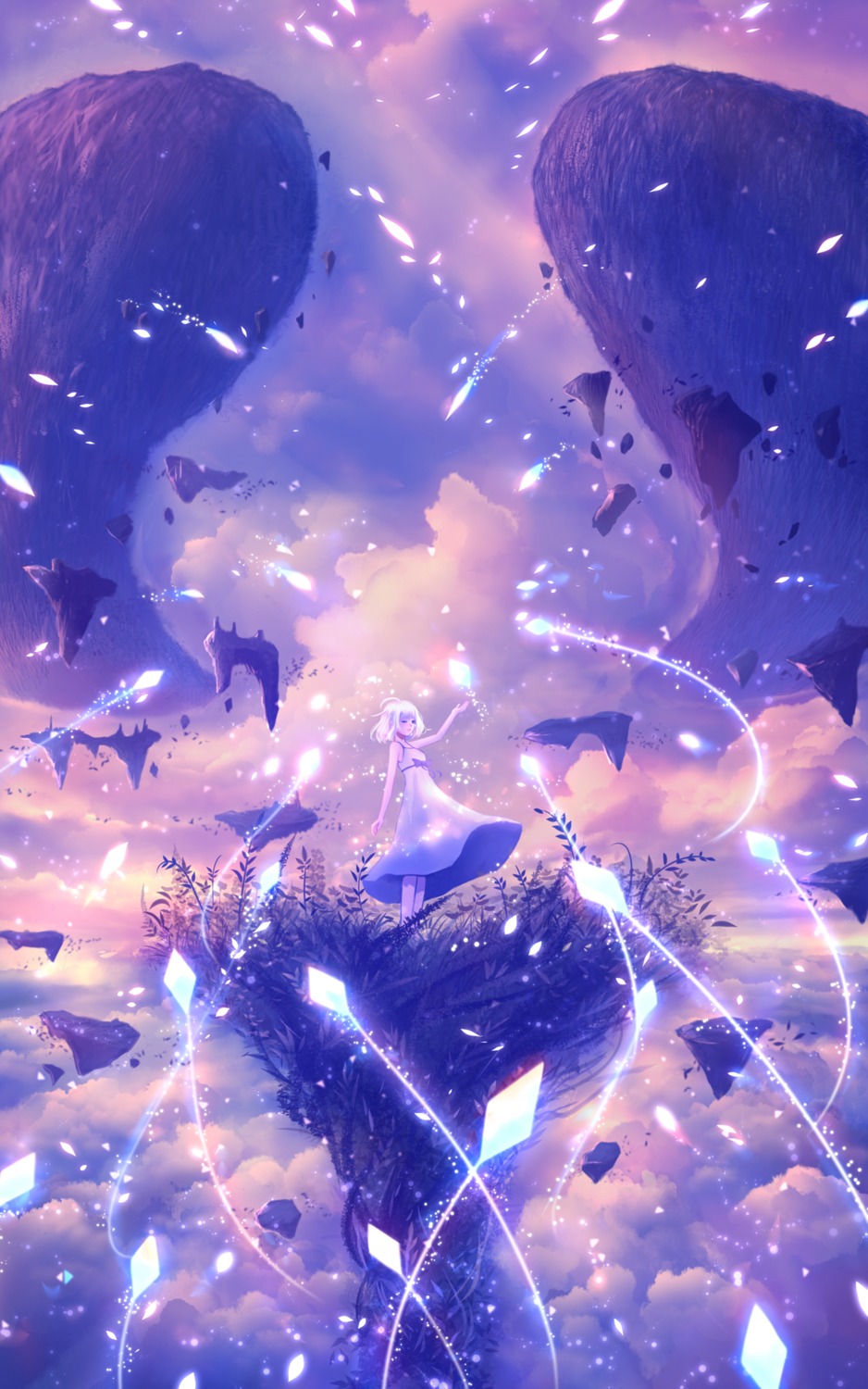 dress, landscape, sakimori_(hououbds), skirt_lift, summer_dress
