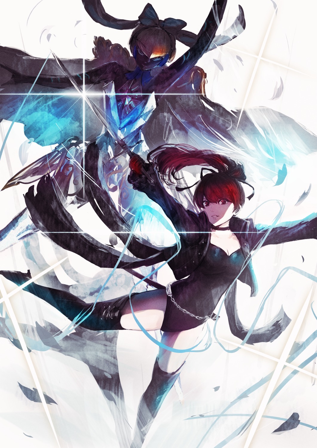 cendrillon_(persona_5), cleavage, heels, leotard, misaki_nonaka, persona_5, sword, thighhighs