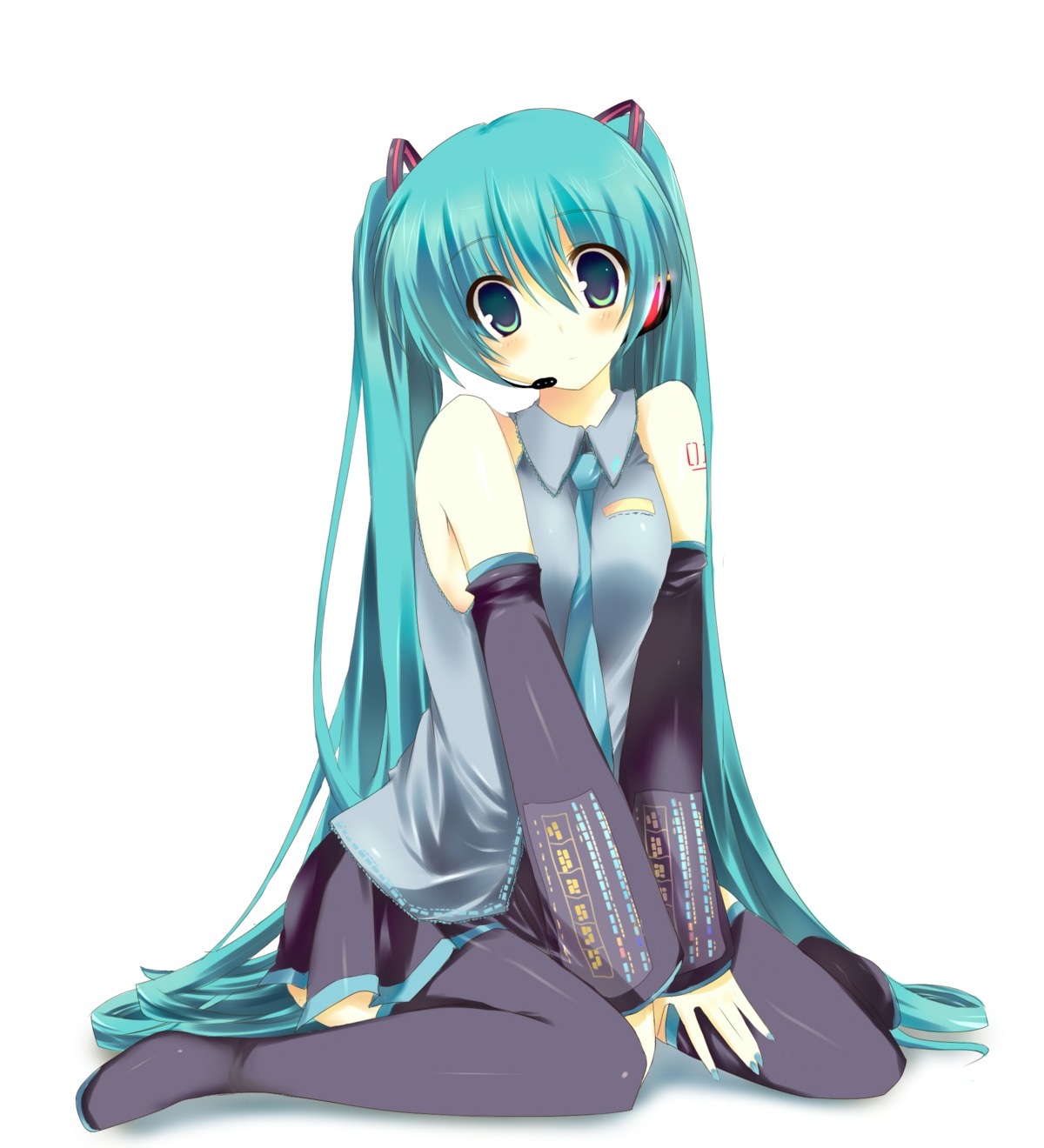 hatsune_miku, kinoko, thighhighs, vocaloid