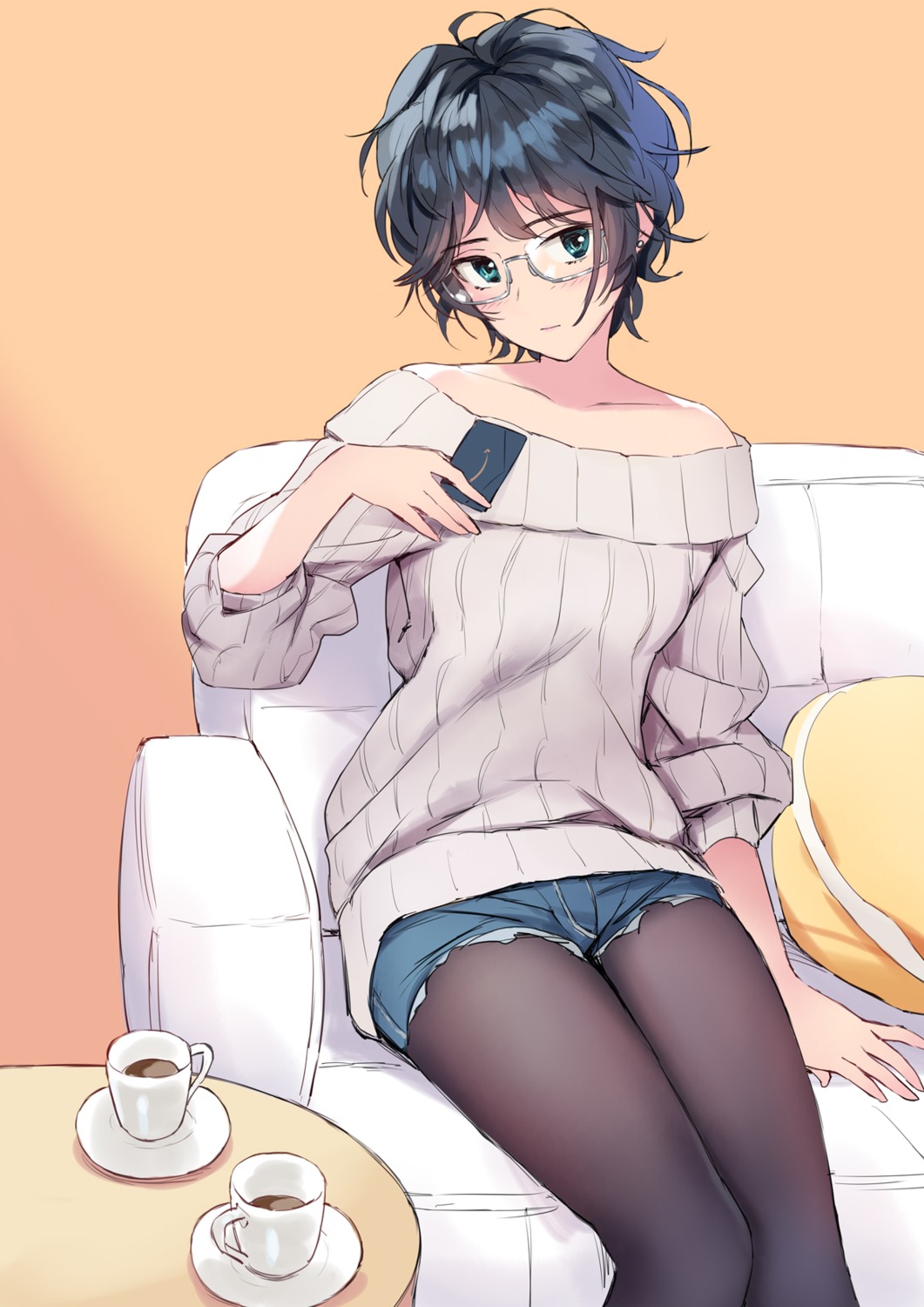 matsuda_(matsukichi), megane, pantyhose, sweater