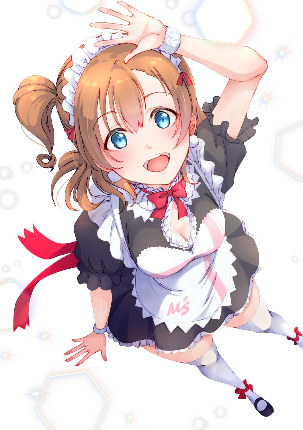 cleavage, kobayashi_nyoromichi, kousaka_honoka, love_live!, love_live!_(series), maid, thighhighs