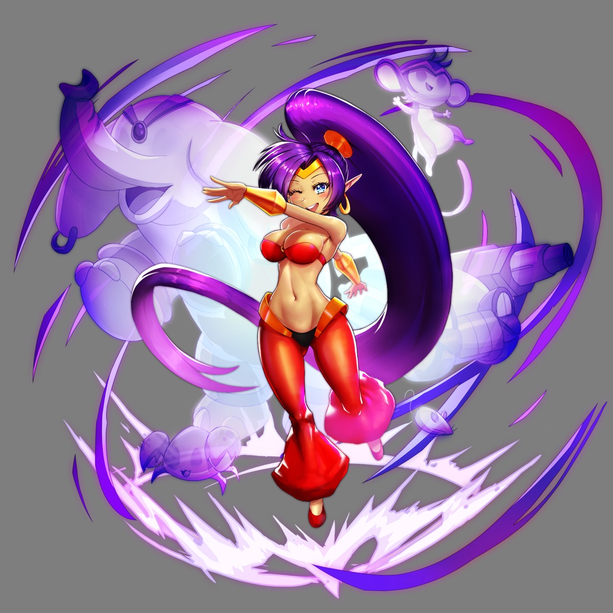 no_bra, pointy_ears, revenant, see_through, shantae, shantae_(character)