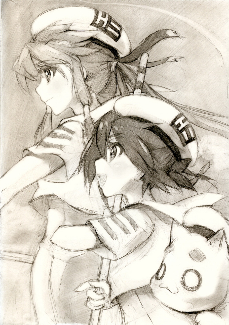 ai_(aria), aria, kisetsu, mizunashi_akari, monochrome, president_aria, sketch