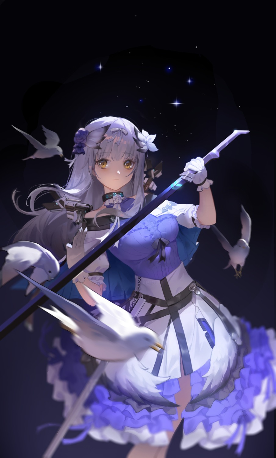 arknights, bibeak_(arknights), dress, sword, tagme
