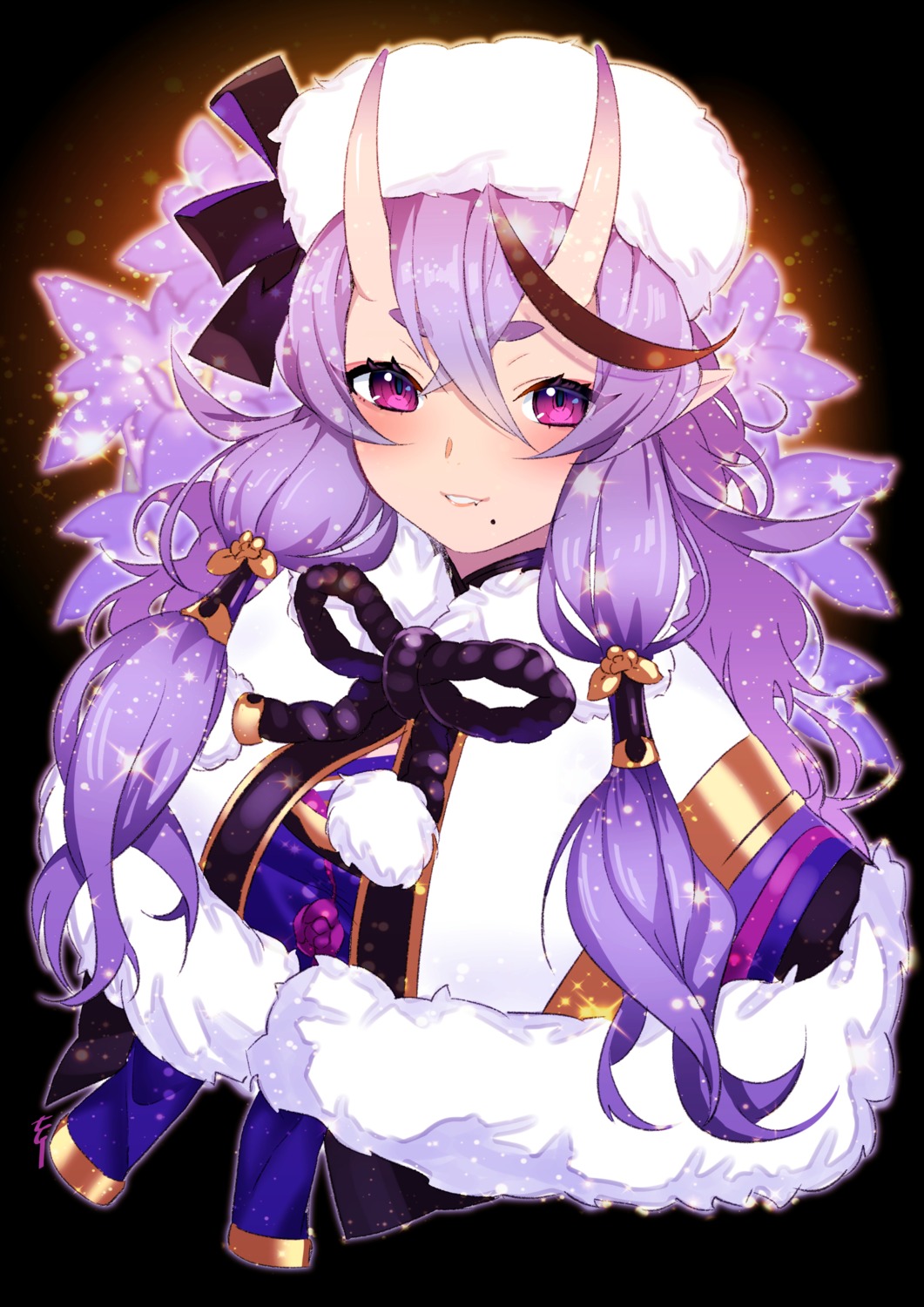 horns, japanese_clothes, nana_g, nijisanji, nijisanji_seeds, pointy_ears, rindou_mikoto