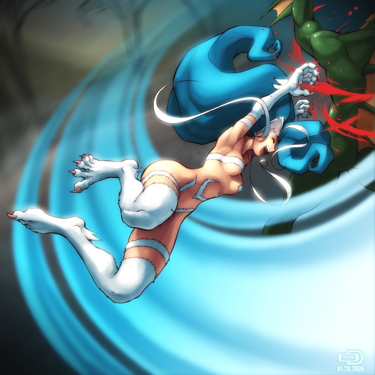 animal_ears, aulbath, blood, capcom, dark_stalkers, felicia, monster_girl, nekomimi, omar_dogan, underboob