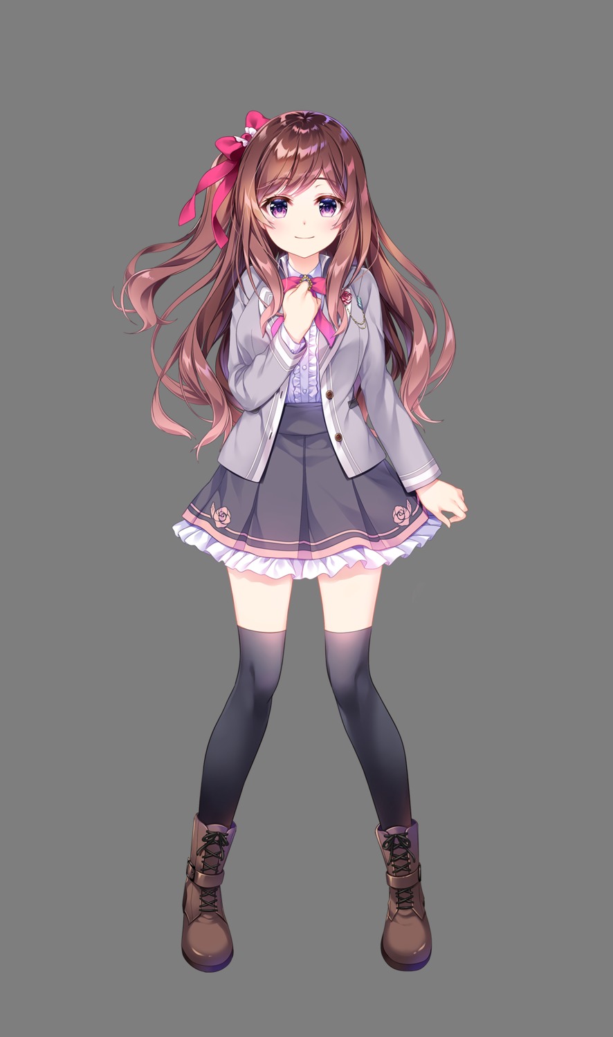 ensemble_(company), hoshi_no_otome_to_rikka_no_shimai, matsurika_karen, seifuku, tagme, thighhighs, transparent_png