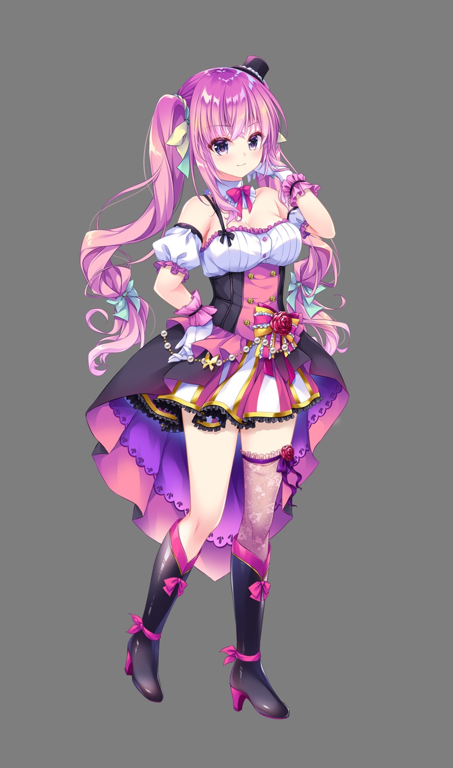 ensemble_(company), heels, hoshi_no_otome_to_rikka_no_shimai, kuchinashi_nerine, no_bra, tagme, thighhighs, transparent_png