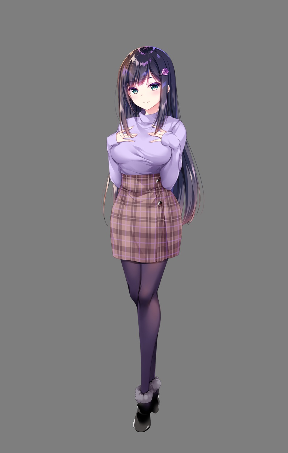 breast_hold, ensemble_(company), heels, hoshi_no_otome_to_rikka_no_shimai, kokonoe_sumire, sweater, tagme, transparent_png
